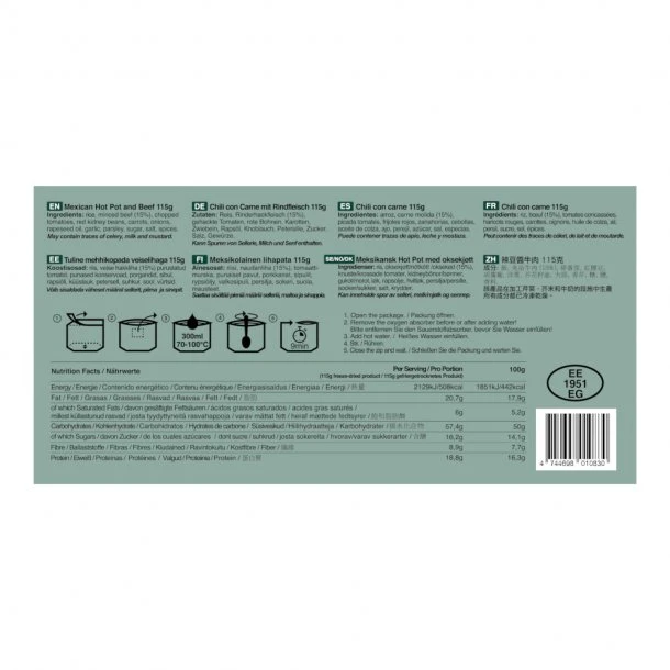 Tactical Foodpack - Mexicansk Gryderet Med Oksekød 508 Kcal 3 Tactical Foodpack - Mexicansk Gryderet Med Oksekød 508 Kcal - Billede 3